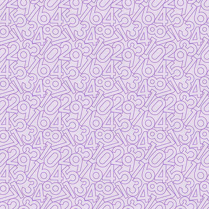 Hollow Numbers - Light Purple