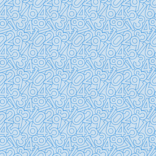 Hollow Numbers - Light Blue