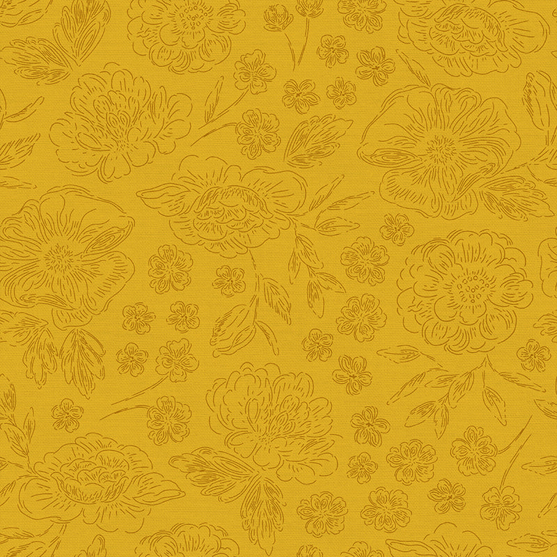 Floral Outline - Gold