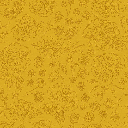 Floral Outline - Gold