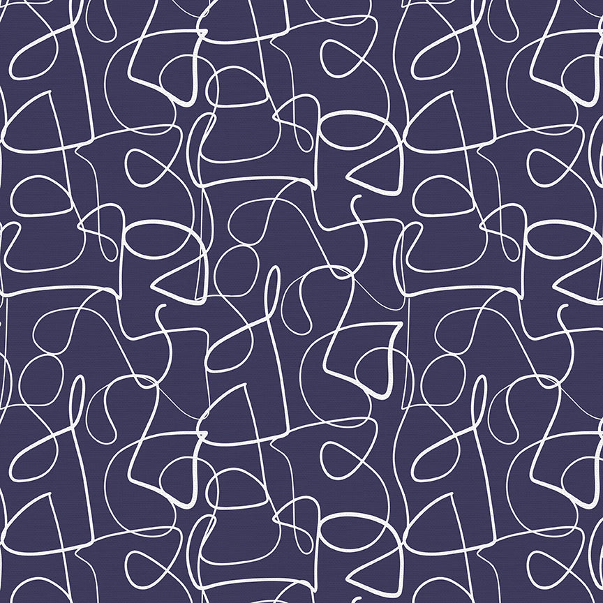 Squiggly Lines - Navy