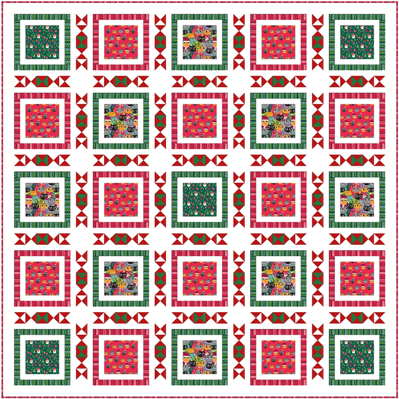 Free Quilt Pattern - Christmas Sweater Cats
