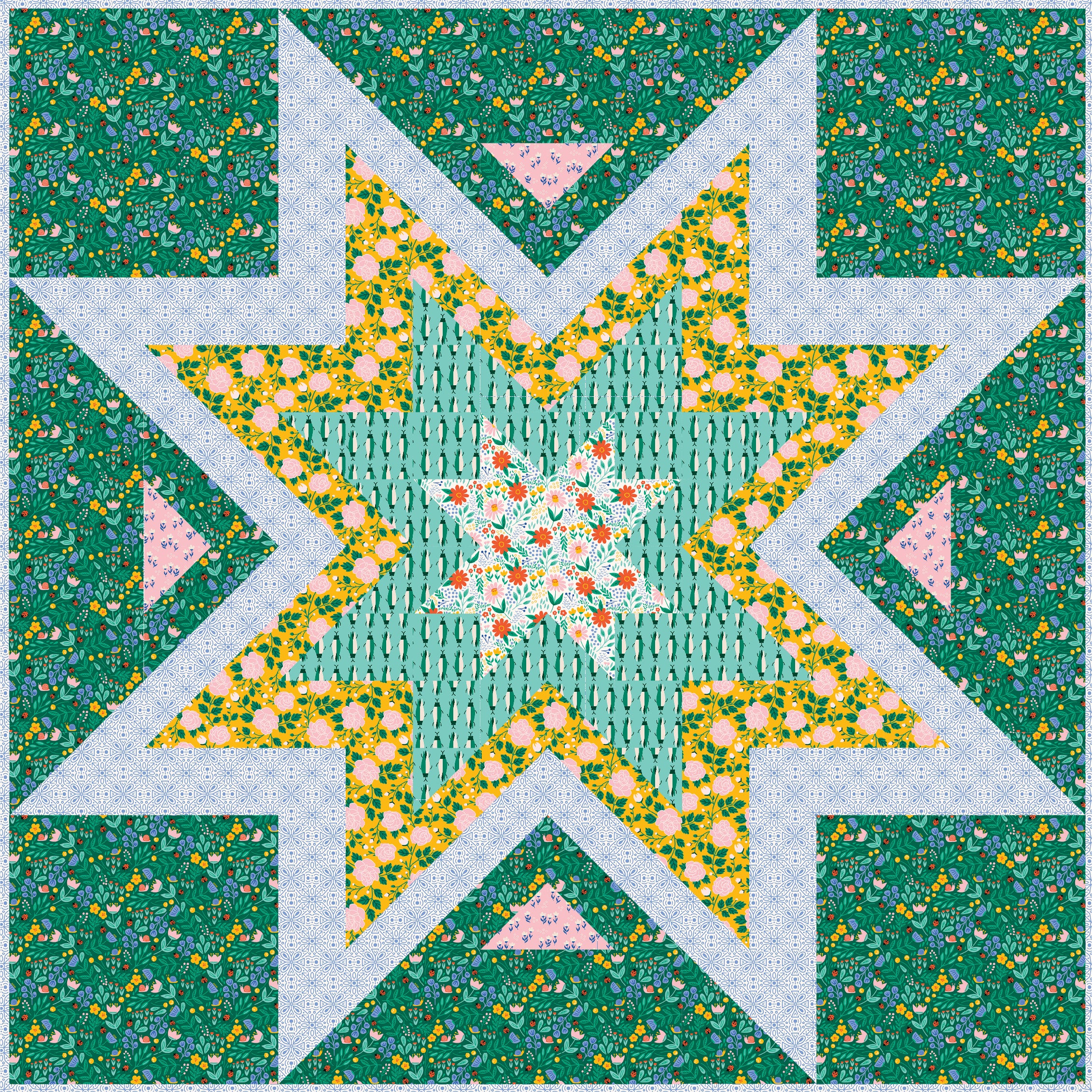 Quilt Pattern -Expanding Stars By Quilty Love