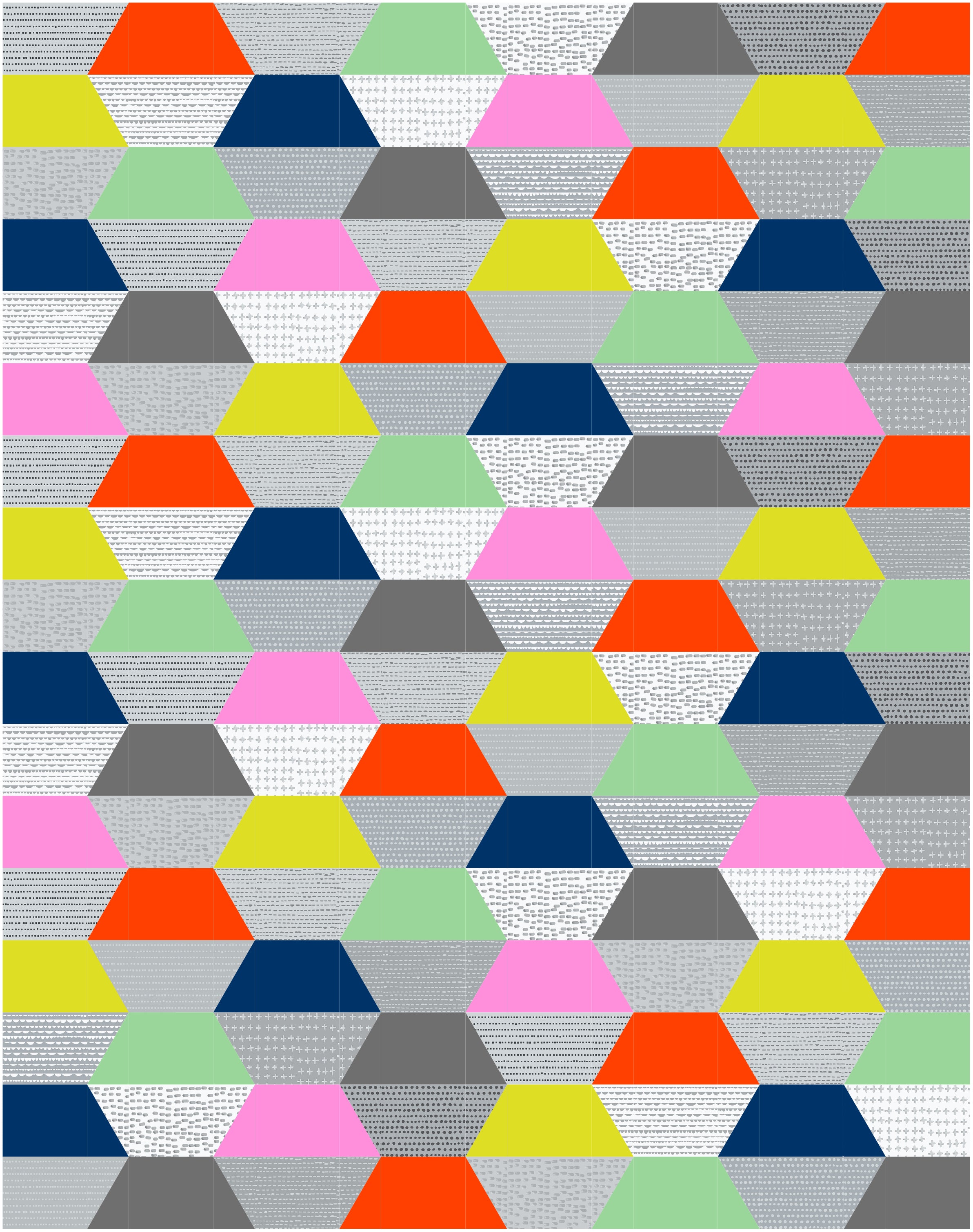 Free Quilt Pattern - Mod Hexies By Quiltachussetts