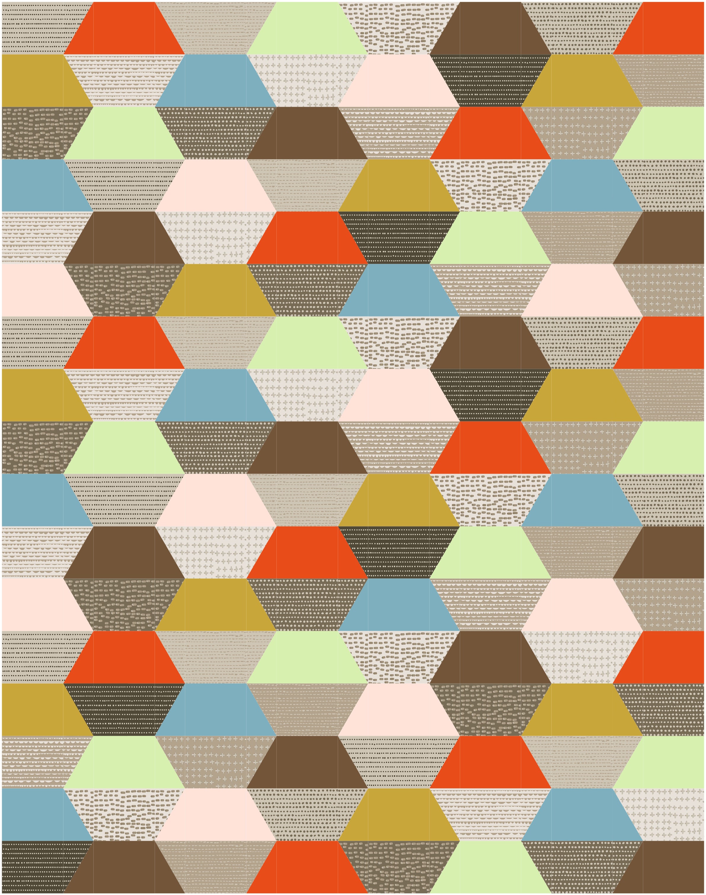 Free Quilt Pattern - Mod Hexies By Quiltachussetts
