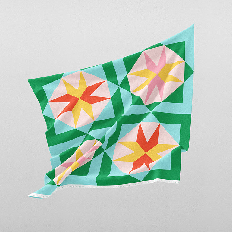 Quilt Blocks - Aqua/Green
